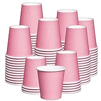 Comfy Package [3 oz. - 300 Count Small Paper Cups, Disposable Mini Bathroom Mouthwash Cups - Pink