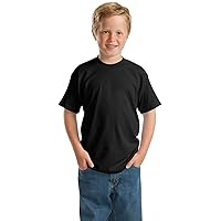 Hanes Big Boy's 50/50 Short Sleeve T-Shirt, Black, Large