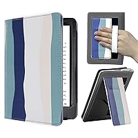 SCSVPN Stand Case for 6.8'' Kindle Paperwhite 11th Generation-2021 & Kindle Paperwhite Signature Edition, Premium PU Leather Sleeve Cover with Auto Sleep/Wake - Hand Strap - Card Slot, Colorful Blue