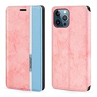 for iPhone 12 Pro 6.1 Case, Fashion Multicolor Magnetic Closure Leather Flip Case Cover with Card Holder for iPhone 12 Pro 6.1 (6.1”)