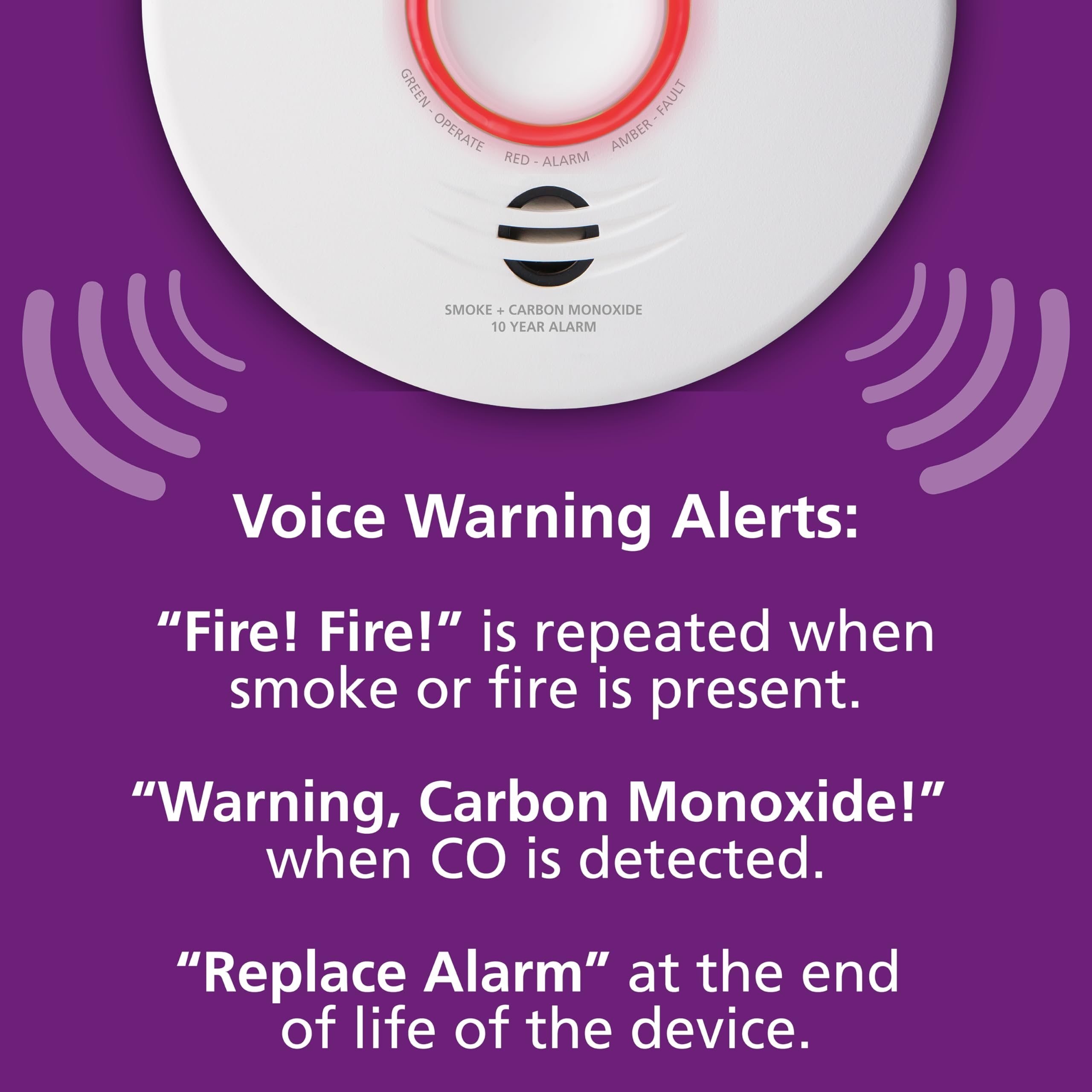 Kidde Smart Smoke & Carbon Monoxide Detector, WiFi, Alexa Compatible Device, Hardwired w/Battery Backup, Voice & App Alerts, 2 Pack
