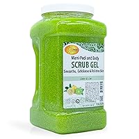 SPA REDI – Lemon & Lime Pumice Scrub Gel, Exfoliating, Hydrating & Nourishing, Infused with Hyaluronic Acid, Amino Acids, Panthenol and Comfrey Extract for Glowy Smooth Skin – 128oz Gallon