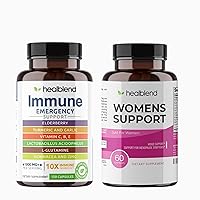 Immune Support Capsules Elderberry with Olive Leaf, Echinacea, Ginger, Chaga & Turmeric Blend and Women’s Support Complex Advanced Formula - Female Support Supplement for Hot Flashes, Night Sweats