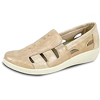 Women Comfort Casual Wedge Sandal Shoe Slip-On Loafer Mary Jane Round or Cap Toe with Removable Insole