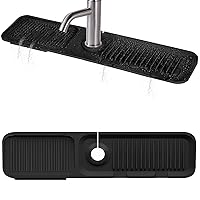 Joyhalo 24 Inches Kitchen Sink Splash Guard for Kitchen Sink Area, 5 Slope Sink Mats and Protectors, Kitchen Faucet Splash Guard, Faucet Drip Catcher Tray for Kitchen Sink Accessories, Black