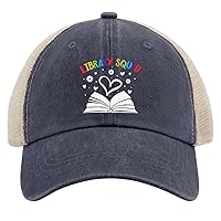 Library Squad Hat for Women Baseball Caps Stylish Washed Ball Caps Cotton