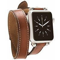 Handmade Ultra Slim Leather Compatible with Apple Watch Bands for Women - Double Tour and Quick Release Design