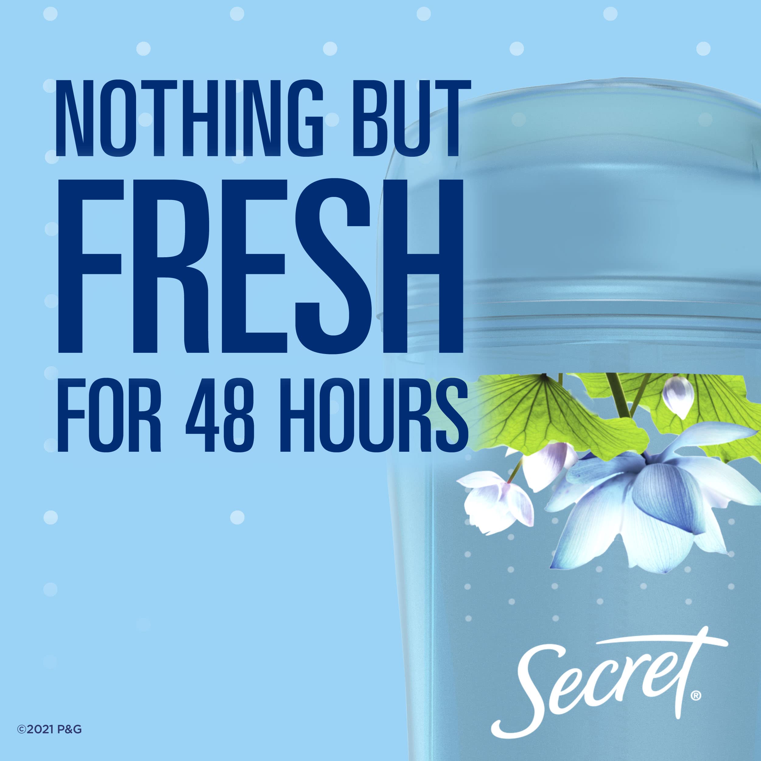 Secret Fresh Clear Gel Antiperspirant and Deodorant for Women, Waterlily Scent, 2.6oz (Pack of 3)