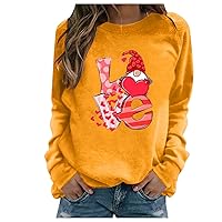 Graphic Crewneck Sweatshirt for Couples Printing Mock Turtleneck Tops Comfy Date Christmas Shirts
