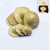 80 Piece 8size Hand Knitting Straw Hat Mini Doll Hat Ornament Small Strawhat DIY Jewelry Accessories Craft Decoration