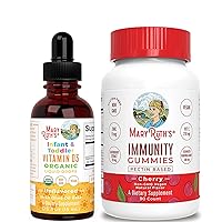 USDA Organic Vitamin D3 & Immunity Gummies Cherry Flavor Bundle by MaryRuth's | Immune Support for Infants & Toddlers | Vitamin D3 Supplement | Elderberry with Zinc & Vitamin C | Vegan | Non-GMO.