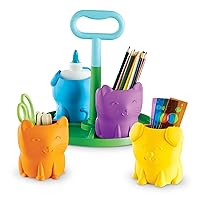 Learning Resources Create-a-Space Kiddy Center Pets - 6 Pieces Kids Art Supplies Organizer, Storage Caddy for Kids, Crayon Organizer