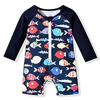 Infant Baby Boys One Piece Zip Up Swimsuit