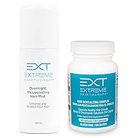 EXT Revitalizing Complex Hair Growth Supplements, 60 Capsules & Overnight Rejuvenating Hair Mist, 100 ml Bundle