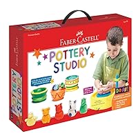 Faber-Castell Pottery Studio - Kids Pottery Wheel Kit for Ages 8+, Complete Pottery Wheel and Painting Kit for Beginners, 3 lbs of Sculpting Clay and Tools