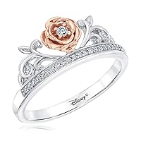 Disney Enchanted Fine Jewelry Diamond Belle Princess Ring 1/10ctw - Size 7