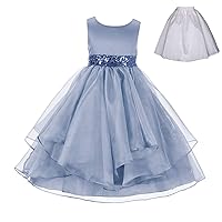 ekidsbridal Wedding Ruffles Organza Flower Girl Dress Sequin Toddler Pageant Free Petticoat 012s