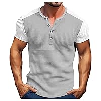 Muscle Athletic Striped Shirts for Men Crewneck Stretch Workout T-Shirt Pull On Comfortable Gym Summer Tees