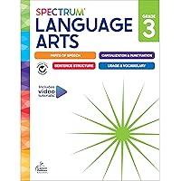 Spectrum 3rd Grade Language Arts Workbooks, 3rd ELA Grade Books Covering Parts of Speech, Punctuation, Sentence Structure, Grammar, Vocabulary & More, Language Arts 3rd Grade Curriculum