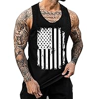 Mens USA Flag Shirt Tank Tops Men Design Big and Tall Muscle Shirts Oversized Workout Shirts for Men Guys Gym Shirts