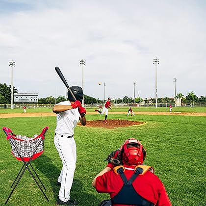 uvcany Baseball Caddy for Balls, Portable Large Capacity Ball Caddy for Baseball Softball Tennis Stand, Holds 100+ Baseballs or 50+ Softballs for Pitching or Batting Practice Training Drills