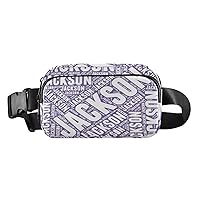 Periwinkle Purple Custom Fanny Pack Everywhere Belt Bag Personalized Fanny Packs for Women Men Crossbody Bags Fashion Waist Packs Bag with Adjustable Strap for Outdoors Travel Shopping Hiking