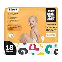 Hello Bello Premium Baby Diapers Size 5 I 18 Count of Disposeable, Extra-Absorbent, Hypoallergenic, and Eco-Friendly Baby Diapers with Snug and Comfort Fit I Alphabet Soup