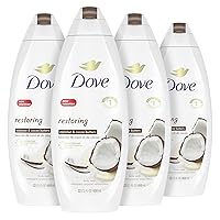 Dove Purely Pampering Body Wash for Dry Skin Coconut Butter and Cocoa Butter Effectively Washes Away Bacteria While Nourishing Your Skin 22 oz 4 count