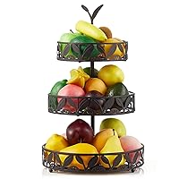 3 Tier Fruit Basket for Kitchen, Fruit Bowl Holder, Detachable Fruit Storage Baskets Stand for Counters Kitchen Countertop Dining Table