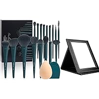 DUcare Makeup Brushes Set 17 Pcs with Brush Cleaning Mat and Makeup Sponge +Mirror with Stand