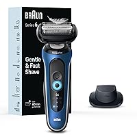 Braun Electric Shaver for Men, Series 6 6120s, Wet & Dry Shave, Turbo & Gentle Shaving Modes, with Precision Trimmer & Pouch, Blue