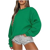 Womens Oversized Sweatshirts Hoodies Fleece Crew Neck Pullover Sweaters Casual Comfy Fall Fashion Outfits Clothes 2023
