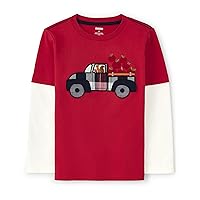 Gymboree Boys and Toddler Embroidered Graphic Long Sleeve Layered T-Shirts