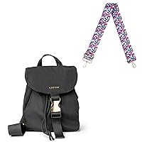 KEDZIE Mali Convertible Backpack Sling Crossbody Bag with Buckle Clip (Black) & Interchangeable Bag Strap (Friends Forever V2)