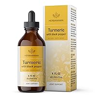 Turmeric Liquid Drops - Organic Turmeric Curcumin Liquid Extract Supplement with Black Pepper - Alcohol-Free - Vegan - 4 fl oz