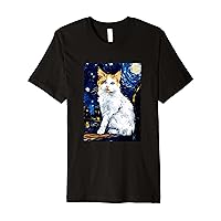 Turkish Van Cat Starry Night Painting Men Women Kids Premium T-Shirt