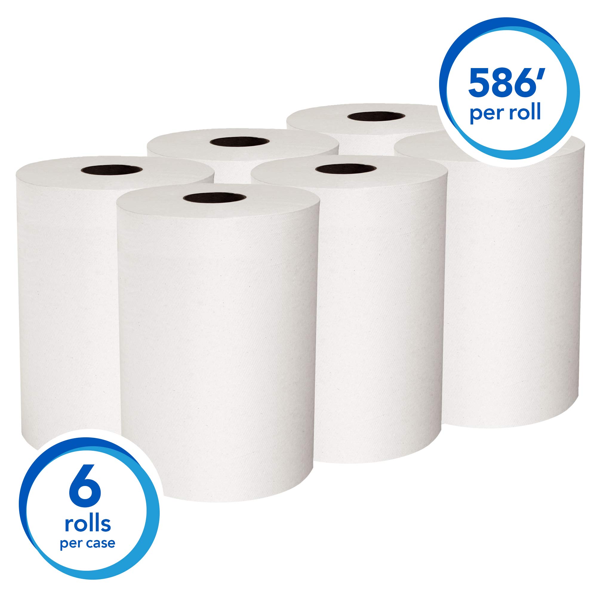 Scott Control Slimroll Hard Roll Paper Towels (12388) with Fast-Drying Absorbency Pockets, White, 6 Rolls / Case, 580' / Roll