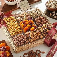 Broadway Basketeers Sympathy Fruit And Nuts Gift Basket - Gourmet Condolence Healthy Gifts For Men Woman Corporate