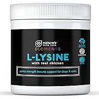 Original Extra Strength L-Lysine Powder for Cats and Dogs -Improved Immune Response, Respiratory Health, and Eye Function. All Natural Chicken for Flavor. Extra Large 125 Grams.