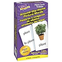 Trend Enterprises: Bilingual Around-The-Home Picture Words Skill Drill Flash Cards, Photos & Words, Exciting Way for All to Learn English and Espanol, 96 Cards Included, Ages 5 and Up