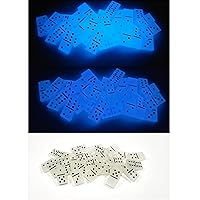 Handmade Glow in The Dark Blue with Black Dots Dominoes Set, Domino Double 6 Set, Dominoes Double 6 Set, Custom, Personalized, Gift, Games, Toys