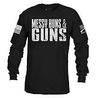 Messy Buns & Guns Women's Long Sleeve T-Shirt