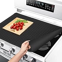 Silicone Stove Top Covers for Electric Stove by Linda’s Essentials, 28 x 20 Inch Silicone Stove Mat, Silicone Stove Top Protector For Extra Kitchen Space, Heat Resistant Glass Cooktop Protector, Black