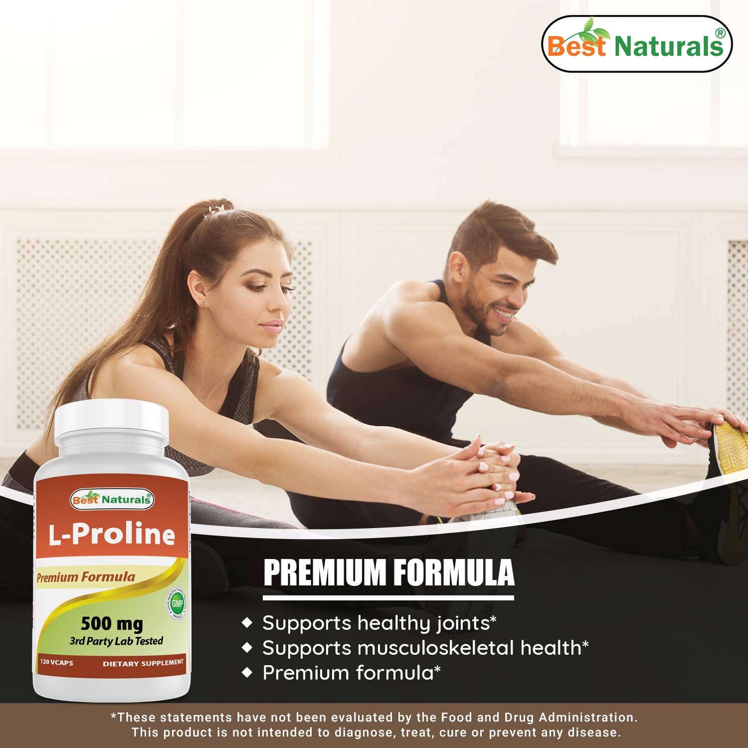 Best Naturals L-proline 500 mg & L-Arginine 1000 mg