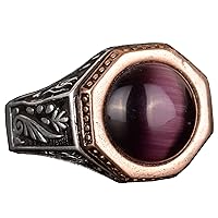 Sterling Silver Ring Handmade, Amethyst Natural Gemstone Ring, Byzantine Empire Ring