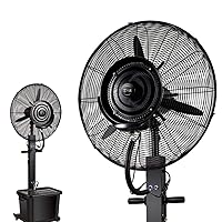 Fans,Heavy-Duty Fan Powerful Oscillating Cooling Fan Noiseless, Floor Standing Industrial Fan Air Cooler Spray Humidifier Oscillating Cooling Quiet Tower Fan for Home Office and Restaurant, 3 S