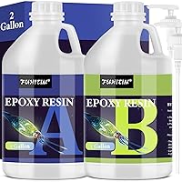 Epoxy Resin 2 Gallon - Crystal Clear Epoxy Resin Kit - Self-Leveling, High-Glossy, No Yellowing, No Bubbles Casting Resin Perfect for Crafts, Table Tops, DIY 1:1 Ratio