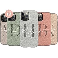 Custom Leopard Monogram Initial Case, Personalized Name Case, Designed ‎for iPhone 15 Plus, iPhone 14 Pro Max, iPhone 13 Mini, iPhone 12, 11, X/XS Max, ‎XR, 7/8‎