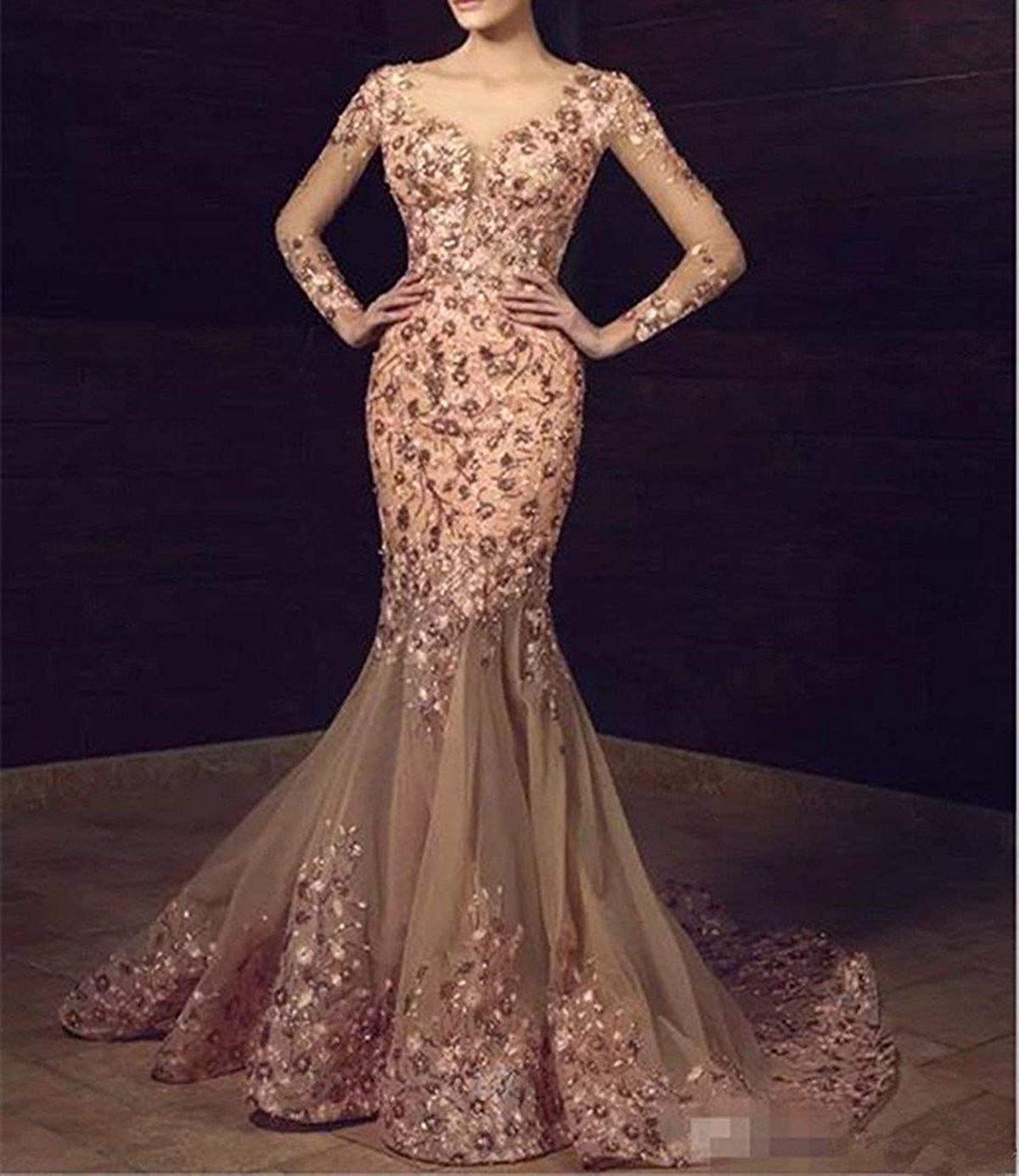 Aries Tuttle Skin s Mermaid Wedding Evening Dress Prom Gown Detachable Train
