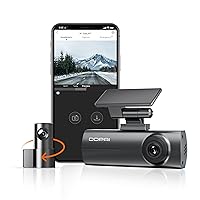 DDPAI 1296P Front and 1080P Rear Resolution Dash cam for Cars.Features Built-in WiFi, Super Night Vision, Dual footage Capture, 24H Parking Mode, G-Sensor, and Loop Recording.